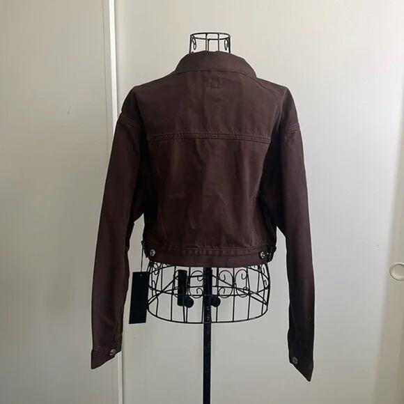 NWT- EDWIN Anthropologie SIA Denim Jacket Java XS Scarlet 80s Cropped Sz:XS $218 - Picture 6 of 8